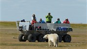 Odysea Hudsonova zálivu | prémiové safari v divočině severní Kanady - Terénní výprava u ledního medvěda ukazuje praktickou stránku bezpečného pohybu v oblasti Nanuk Polar Bear Lodge. Foto: Churchill Wild | Chas Glatzer.