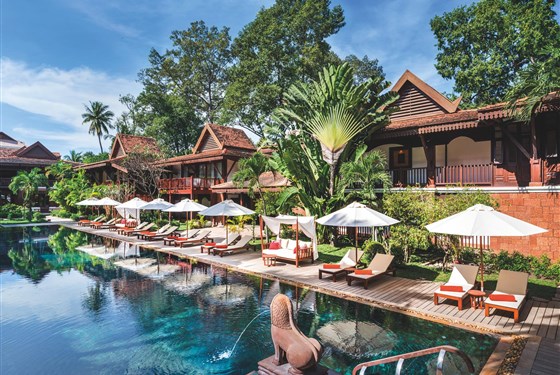 Marco Polo - Belmond La Résidence d´Angkor - Po návratu z prohlídek chrámů je odpočinek u bazénu výbornou relaxací.